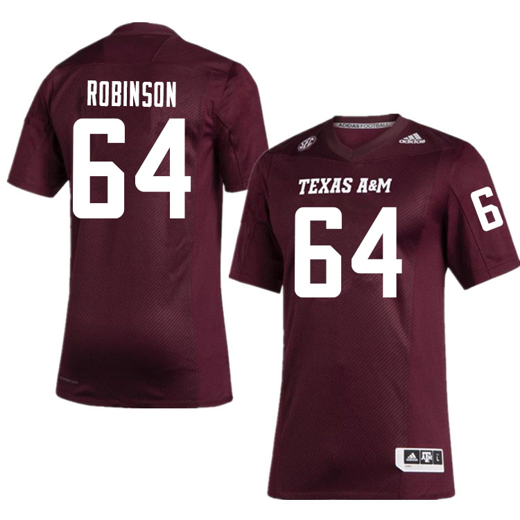 Men #64 Layden Robinson Texas A&M Aggies College Football Jerseys Sale-Maroon - Click Image to Close